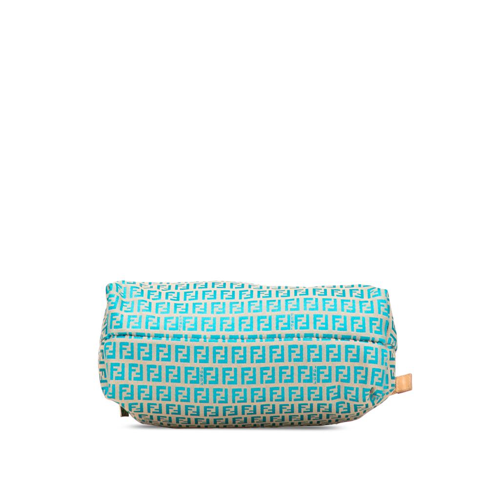 Fendi B Fendi Brown Beige Canvas Fabric Small Zucchino Tote Italy