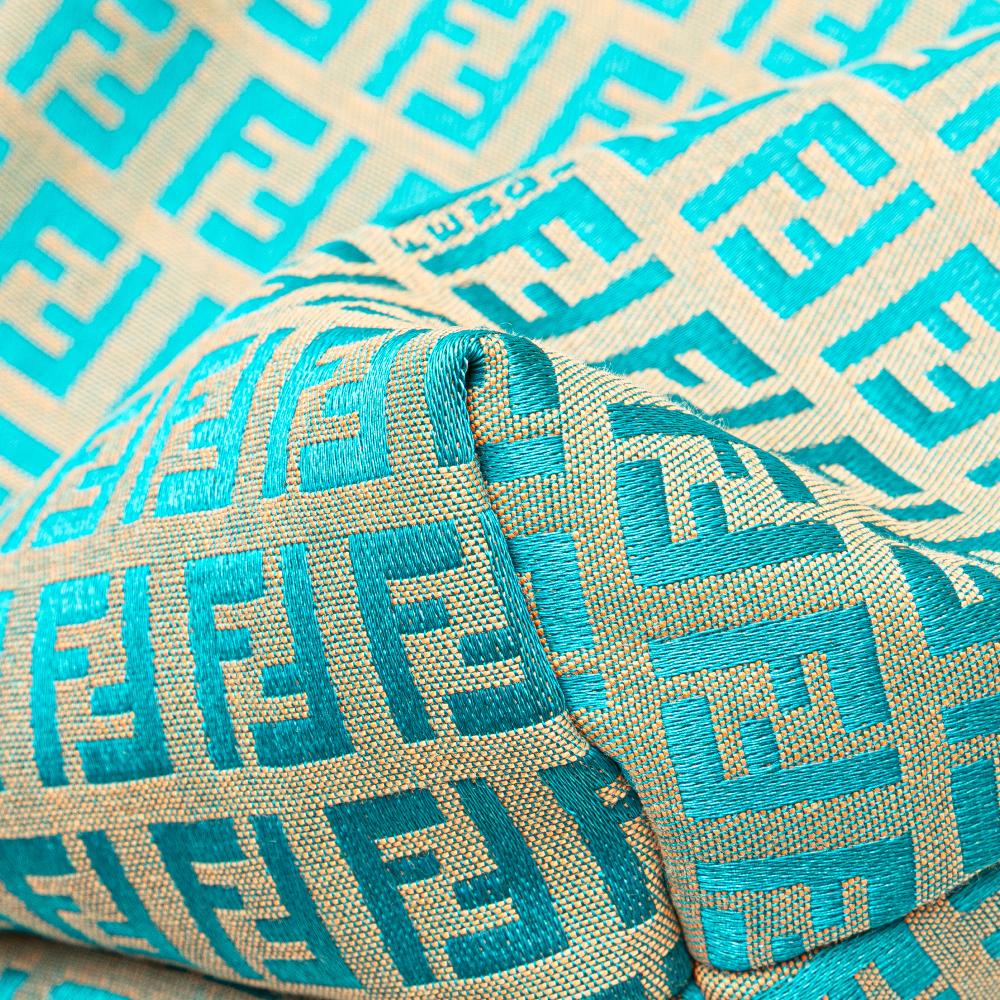 Fendi B Fendi Brown Beige Canvas Fabric Small Zucchino Tote Italy