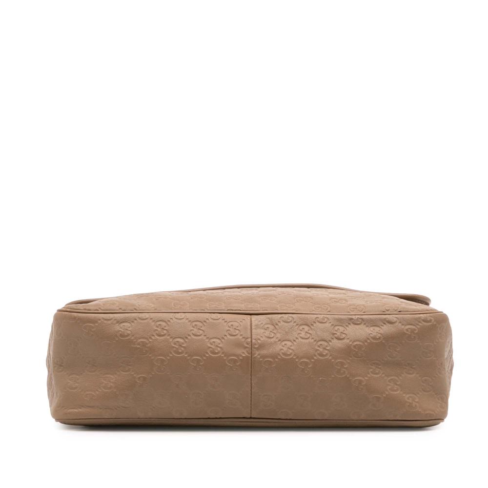 Gucci B Gucci Brown Beige Calf Leather Guccissima Crossbody Italy