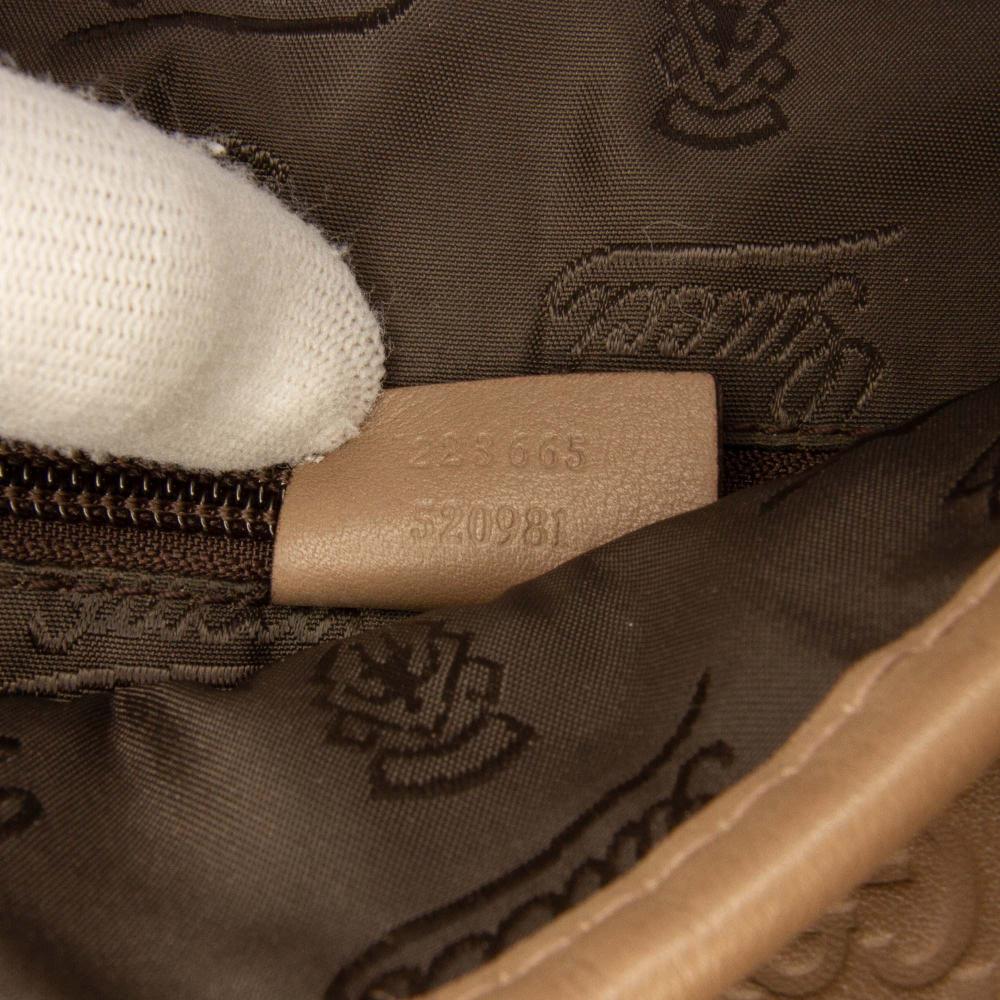 Gucci B Gucci Brown Beige Calf Leather Guccissima Crossbody Italy