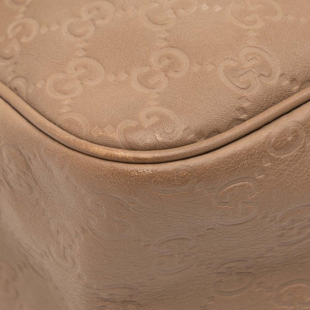 Gucci B Gucci Brown Beige Calf Leather Guccissima Crossbody Italy