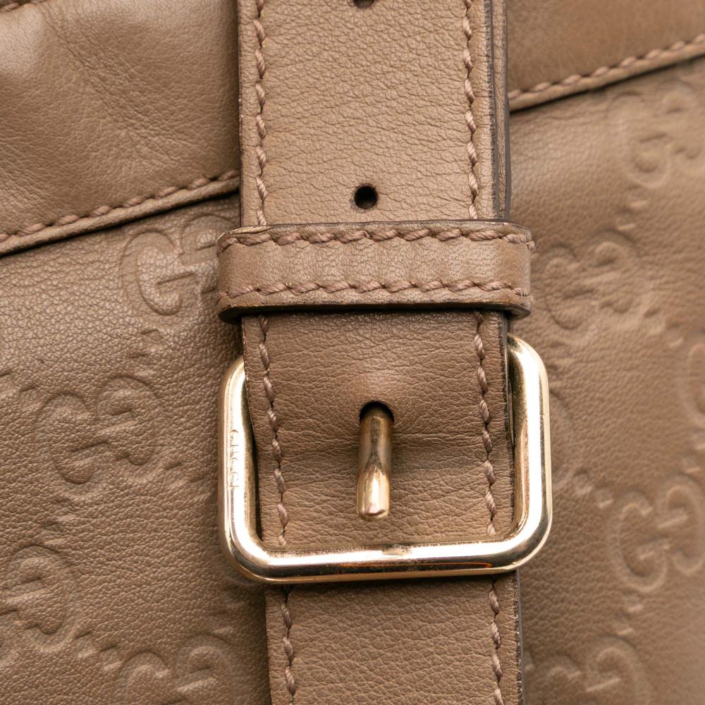 Gucci B Gucci Brown Beige Calf Leather Guccissima Crossbody Italy