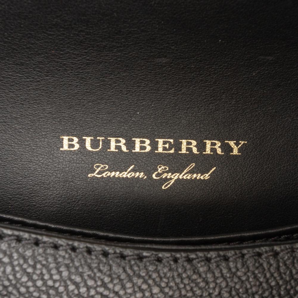 Burberry AB Burberry Black Calf Leather Mini Soft Grain skin Buckle Crossbody Italy