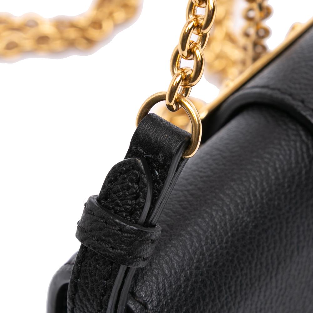 Burberry AB Burberry Black Calf Leather Mini Soft Grain skin Buckle Crossbody Italy