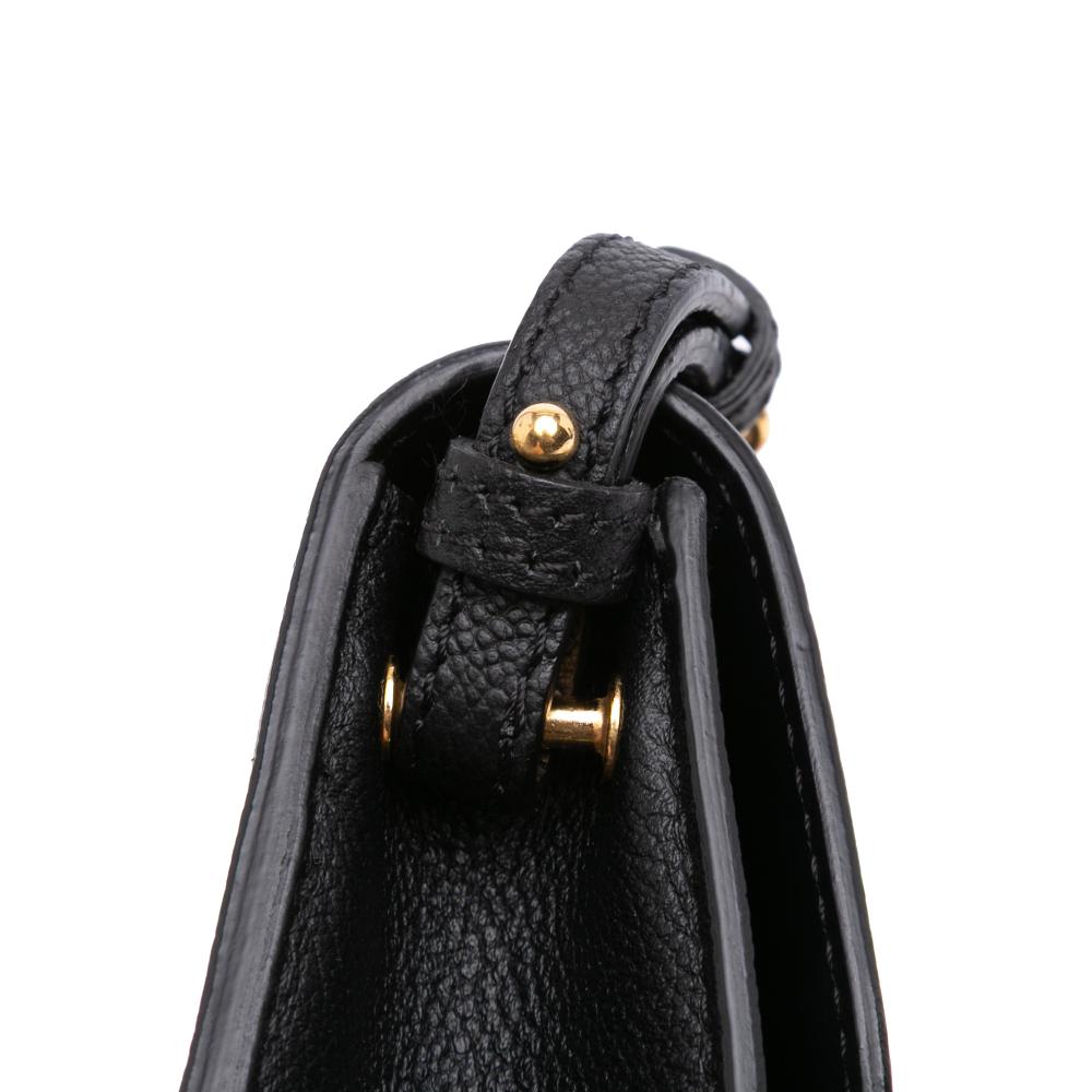 Burberry AB Burberry Black Calf Leather Mini Soft Grain skin Buckle Crossbody Italy