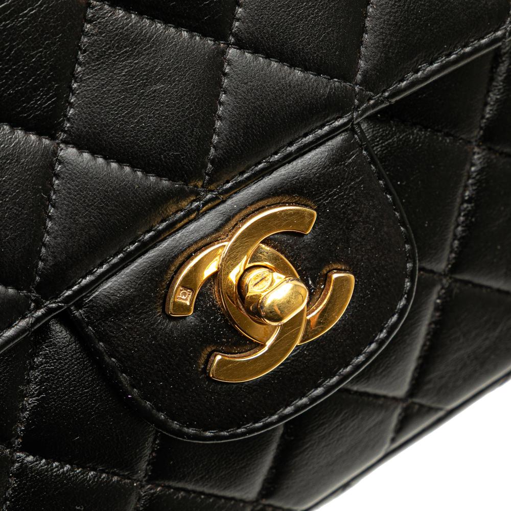 Chanel B Chanel Black Lambskin Leather Leather Lambskin Parent Kelly Flap France