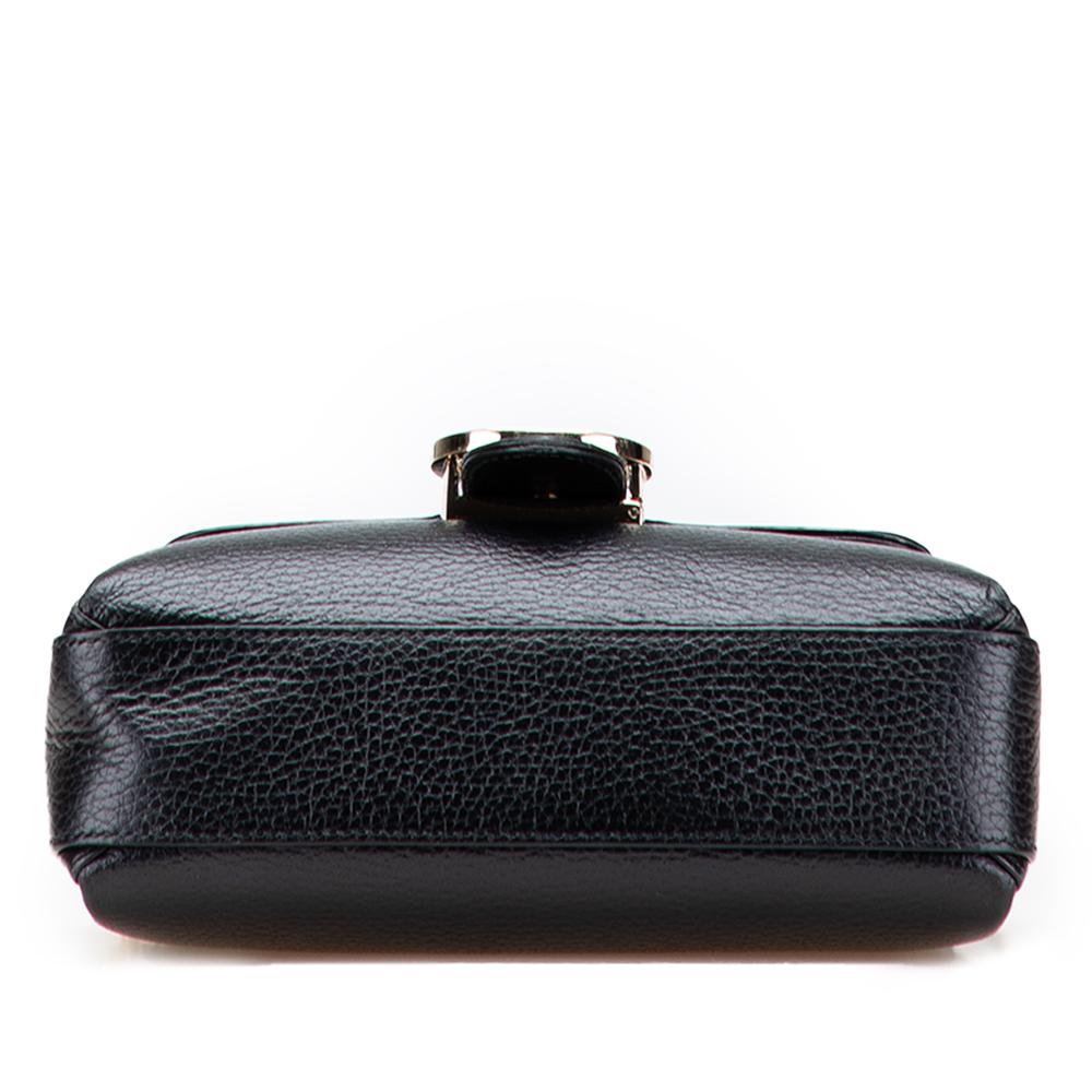 Gucci B Gucci Black Calf Leather Small Dollar skin Interlocking G Crossbody Italy