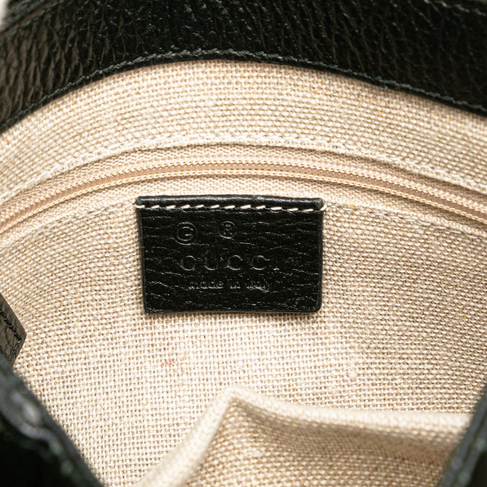 Gucci B Gucci Black Calf Leather Small Dollar skin Interlocking G Crossbody Italy