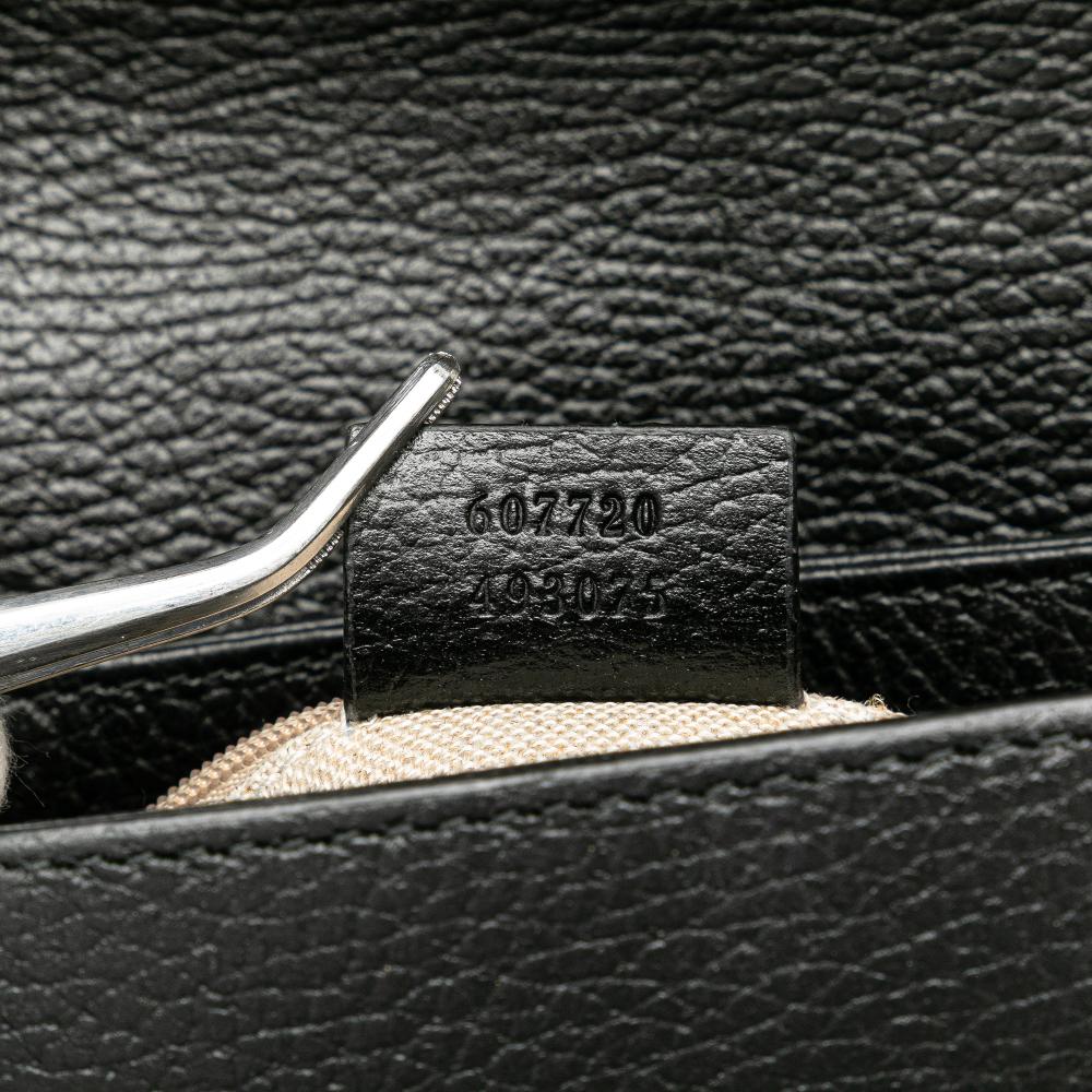 Gucci B Gucci Black Calf Leather Small Dollar skin Interlocking G Crossbody Italy