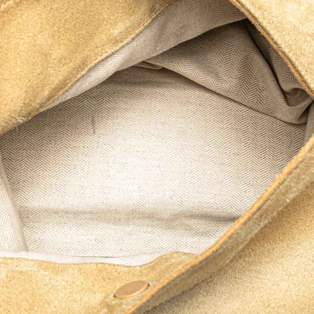 Loewe B LOEWE Brown Beige Suede Leather Small Flamenco Knot Hobo Spain