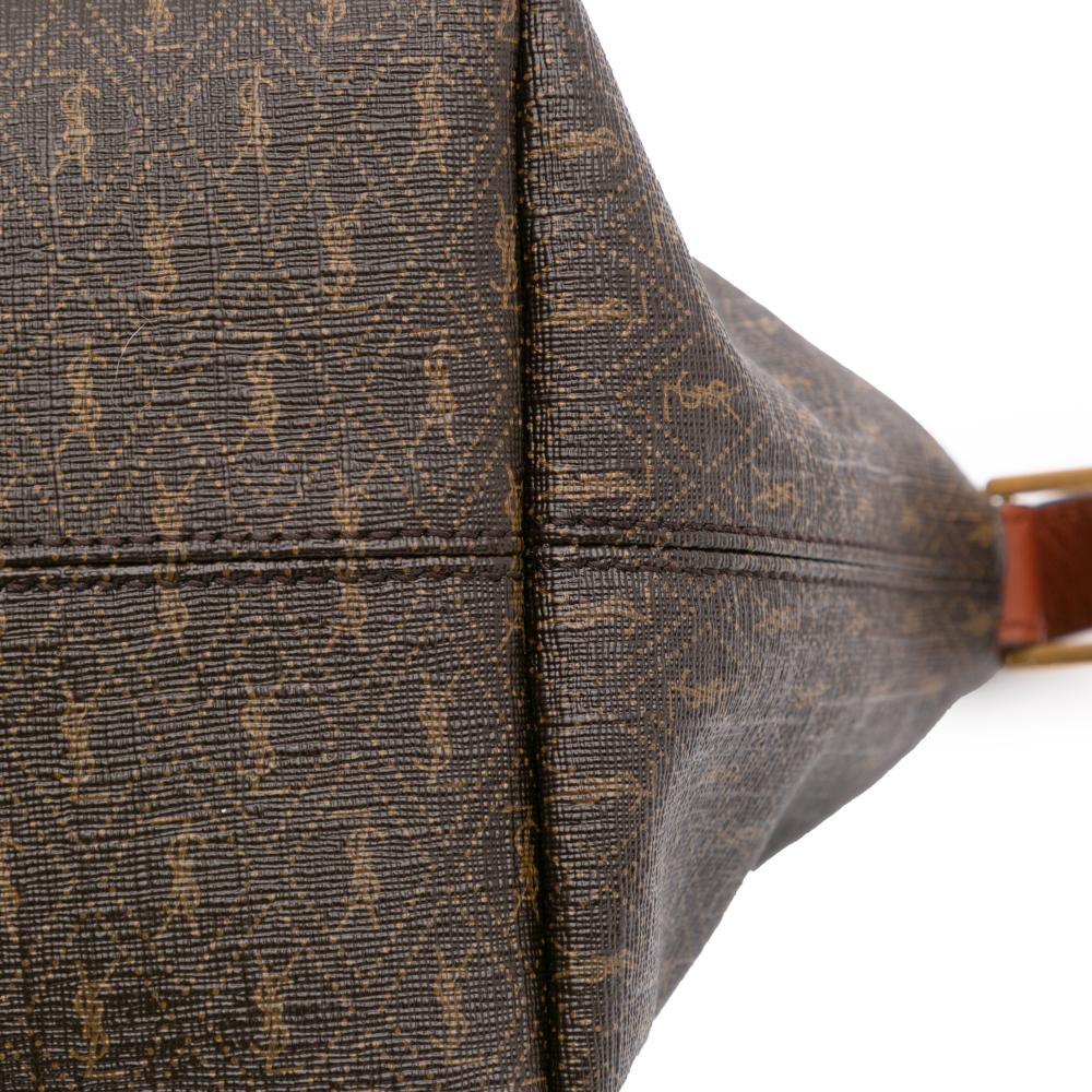 Saint Laurent B Saint Laurent Brown Dark Brown Coated Canvas Fabric Le Monogramme Shoulder Bag Italy