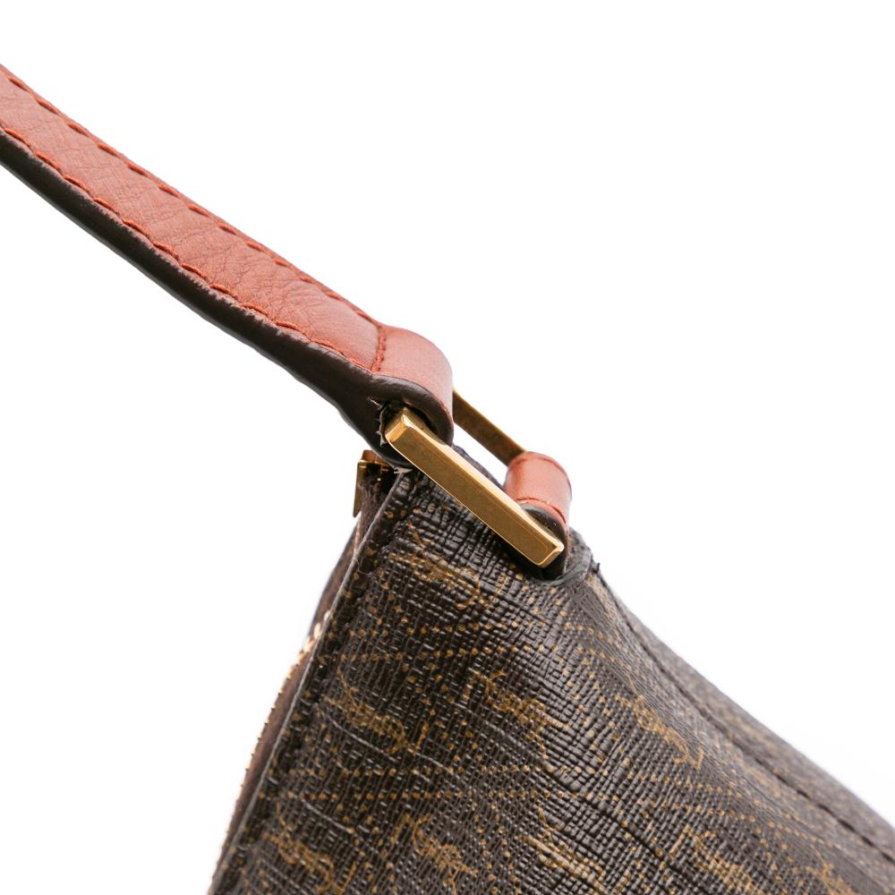 Saint Laurent B Saint Laurent Brown Dark Brown Coated Canvas Fabric Le Monogramme Shoulder Bag Italy