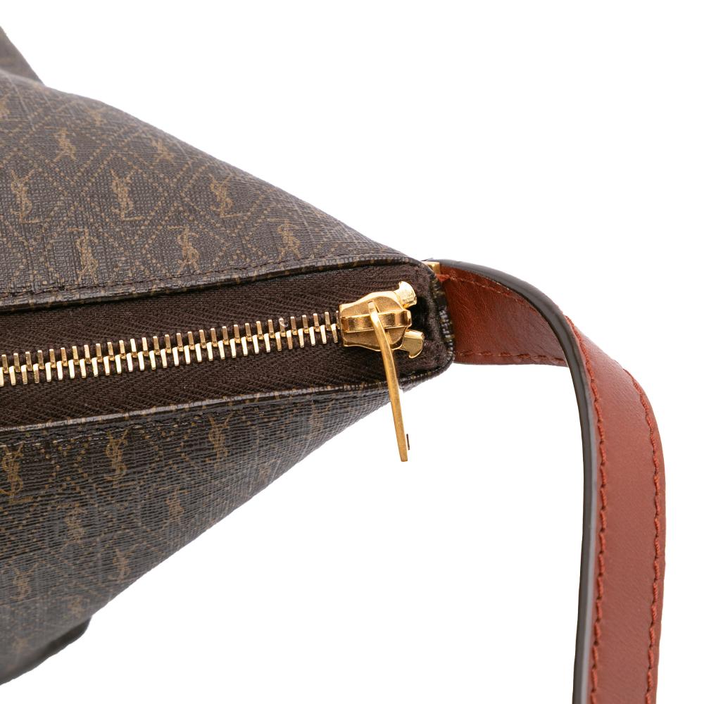 Saint Laurent B Saint Laurent Brown Dark Brown Coated Canvas Fabric Le Monogramme Shoulder Bag Italy