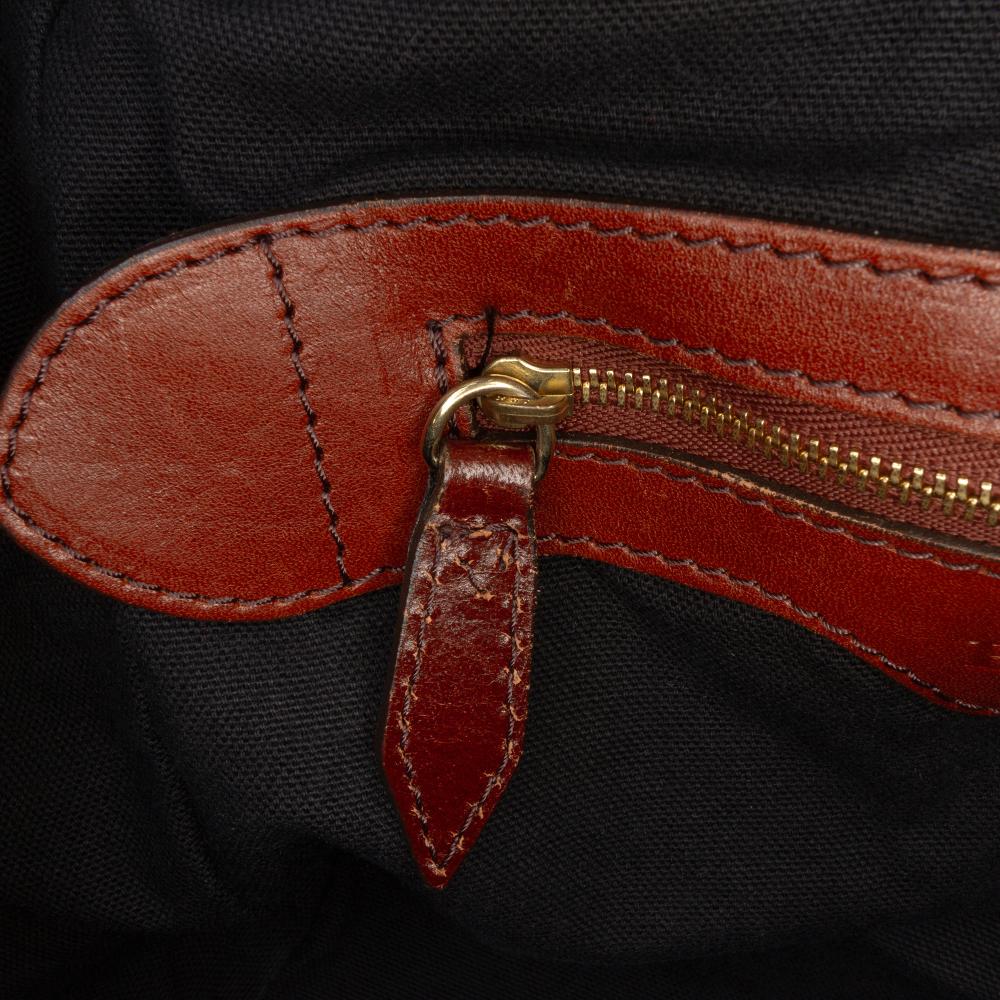 Burberry B Burberry Brown Light Brown Canvas Fabric Small House Check Canterbury Tote Italy