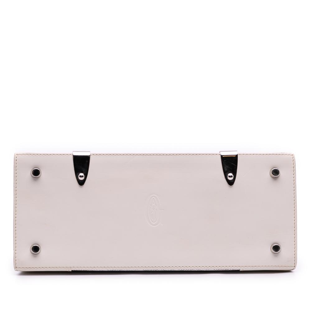 Goyard B Goyard White Coated Canvas Fabric Goyardine Saigon Structured PM France