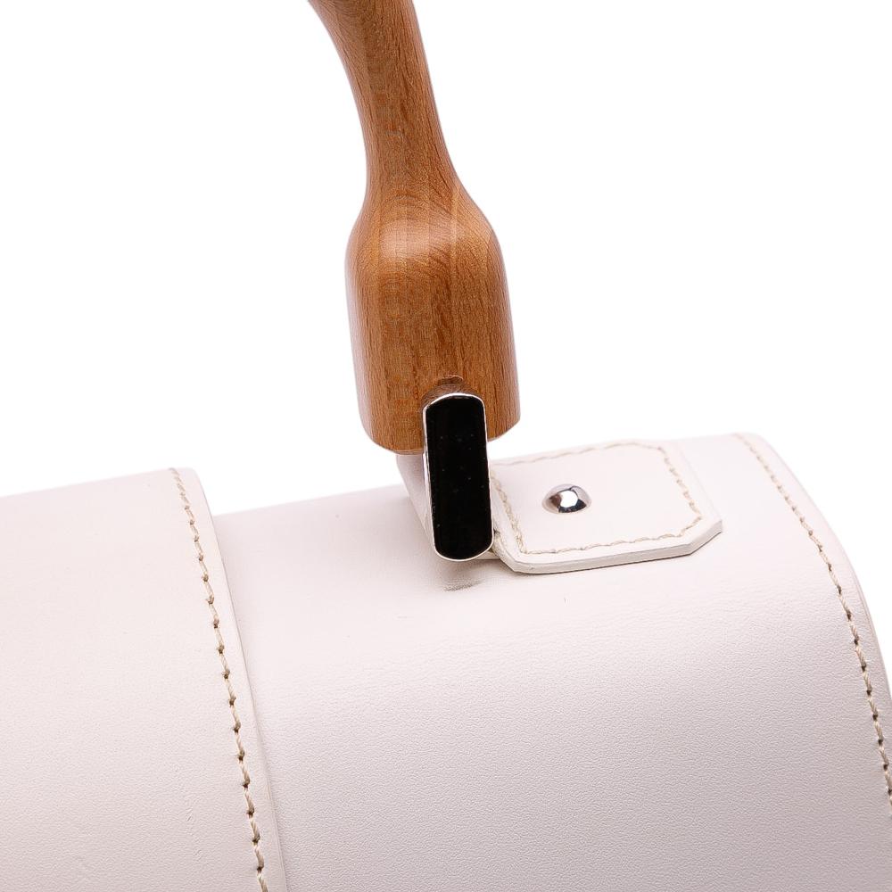 Goyard B Goyard White Coated Canvas Fabric Goyardine Saigon Structured PM France