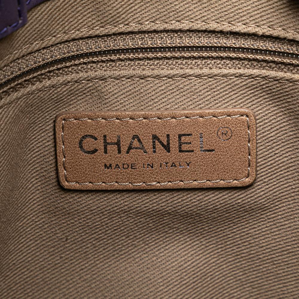 Chanel B Chanel Purple Calf Leather Small CC Quilted skin Pocket Tote Italy