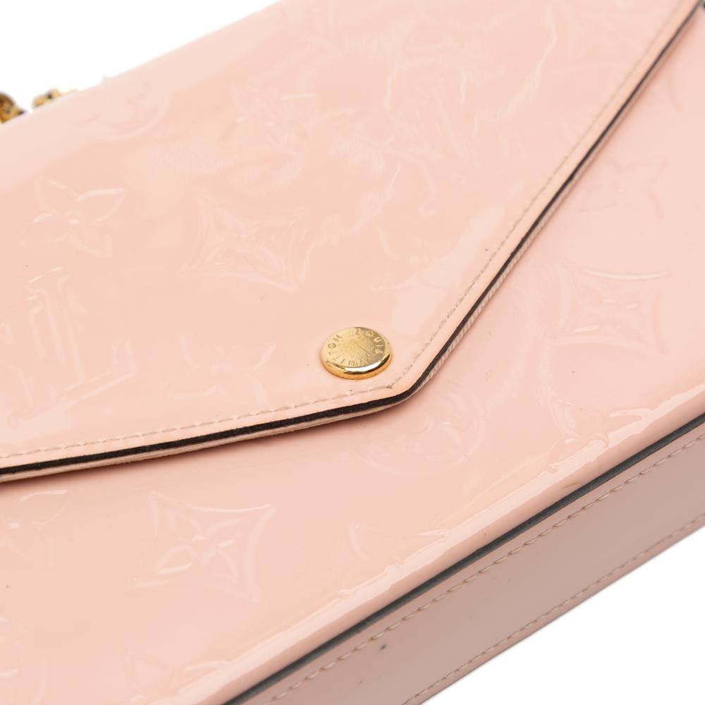 Louis Vuitton B Louis Vuitton Pink Light Pink Vernis Leather Leather Monogram Vernis Pochette Felicie France