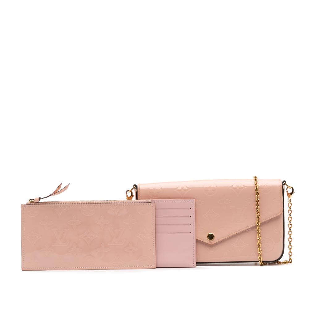 Louis Vuitton B Louis Vuitton Pink Light Pink Vernis Leather Leather Monogram Vernis Pochette Felicie France