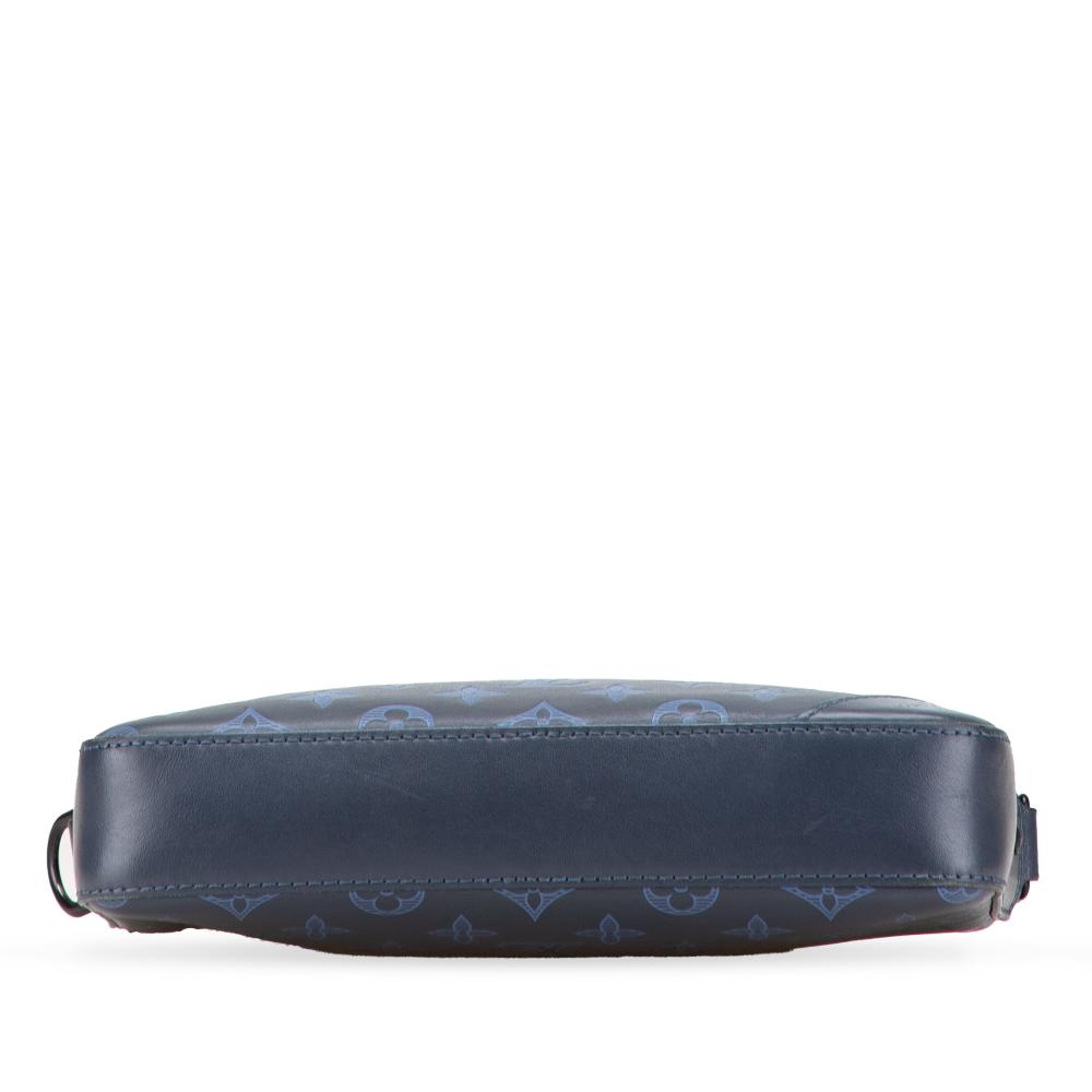 Louis Vuitton B Louis Vuitton Blue Navy Calf Leather Monogram Shadow Duo Messenger France