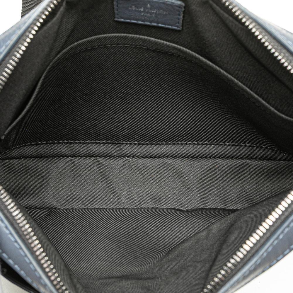 Louis Vuitton B Louis Vuitton Blue Navy Calf Leather Monogram Shadow Duo Messenger France