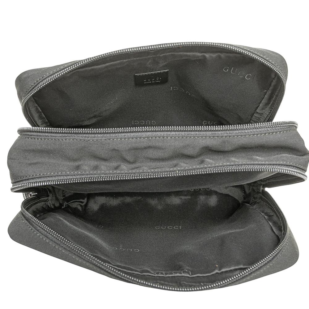 Gucci AB Gucci Black Nylon Fabric Clutch Italy