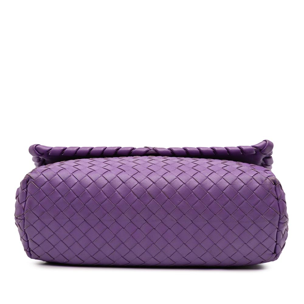 Bottega Veneta B Bottega Veneta Purple Nappa Leather Leather Small Nappa Intrecciato Olimpia Crossbody Italy