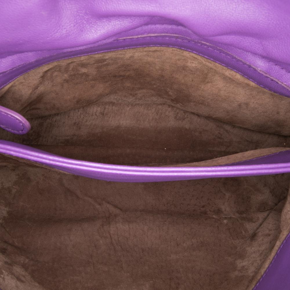 Bottega Veneta B Bottega Veneta Purple Nappa Leather Leather Small Nappa Intrecciato Olimpia Crossbody Italy