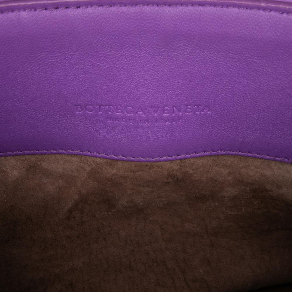 Bottega Veneta B Bottega Veneta Purple Nappa Leather Leather Small Nappa Intrecciato Olimpia Crossbody Italy