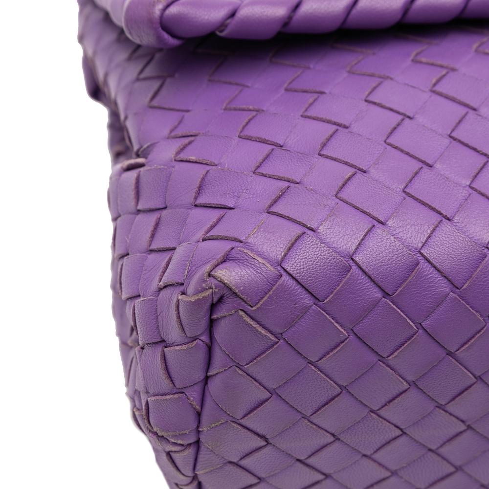 Bottega Veneta B Bottega Veneta Purple Nappa Leather Leather Small Nappa Intrecciato Olimpia Crossbody Italy