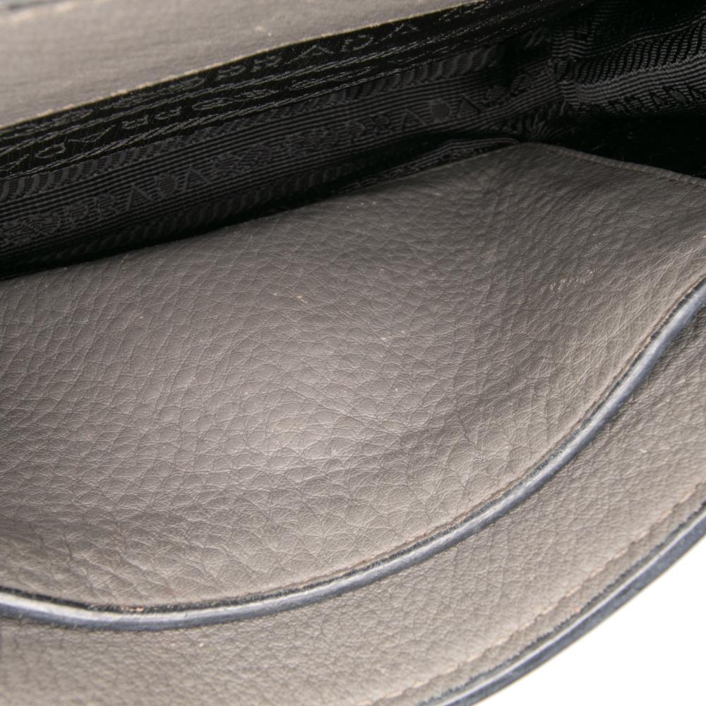 Prada B Prada Brown Taupe Calf Leather Vitello Daino Flap Crossbody Romania