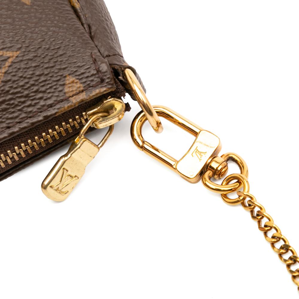 Louis Vuitton B Louis Vuitton Brown Monogram Canvas Fabric Monogram Mini Pochette Accessoires Spain