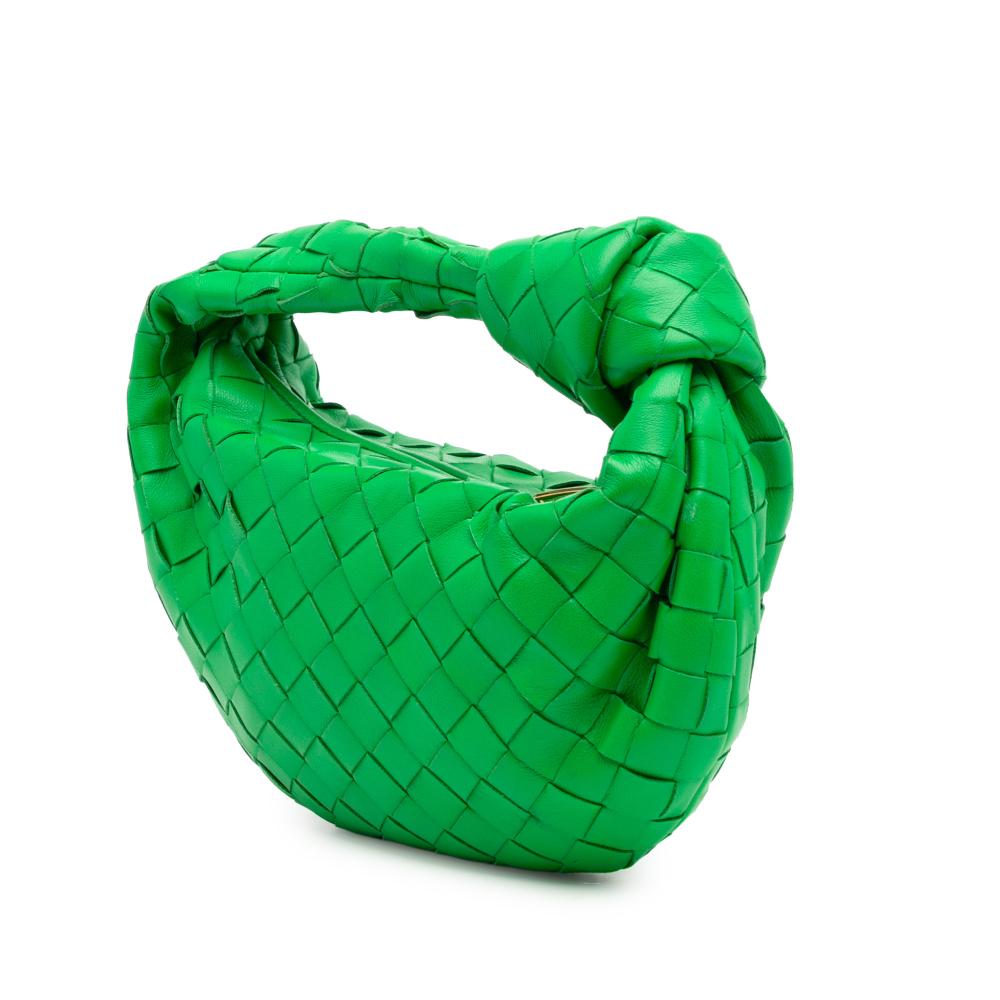 Bottega Veneta AB Bottega Veneta Green Nappa Leather Leather Mini Nappa Intrecciato Jodie Italy