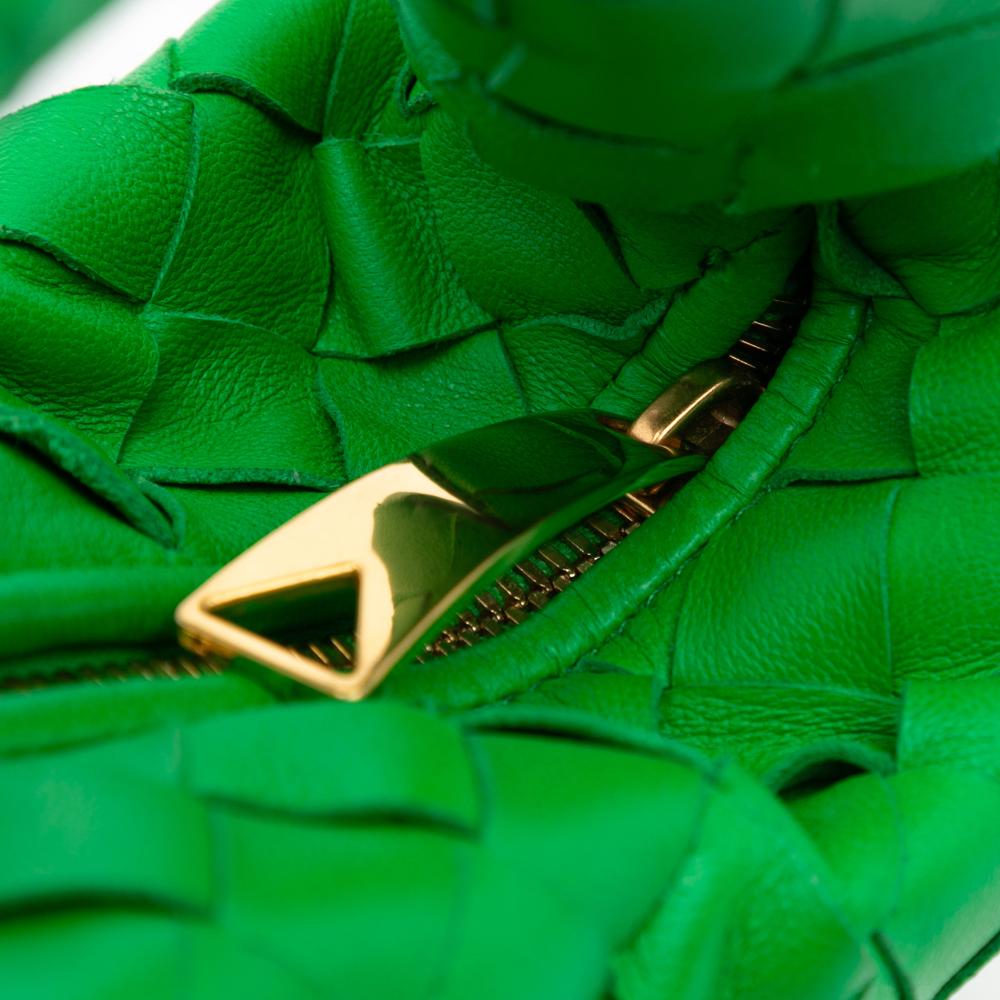 Bottega Veneta AB Bottega Veneta Green Nappa Leather Leather Mini Nappa Intrecciato Jodie Italy