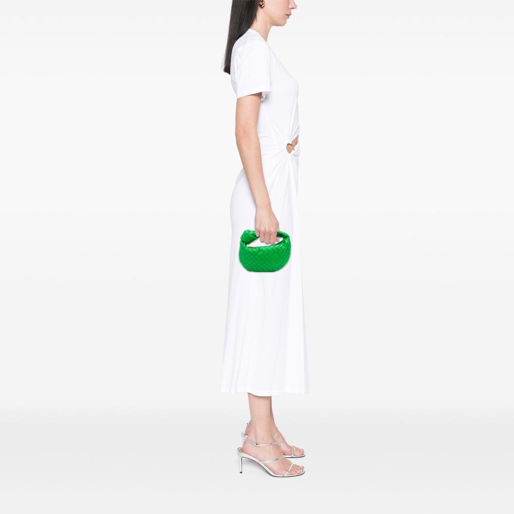 Bottega Veneta AB Bottega Veneta Green Nappa Leather Leather Mini Nappa Intrecciato Jodie Italy
