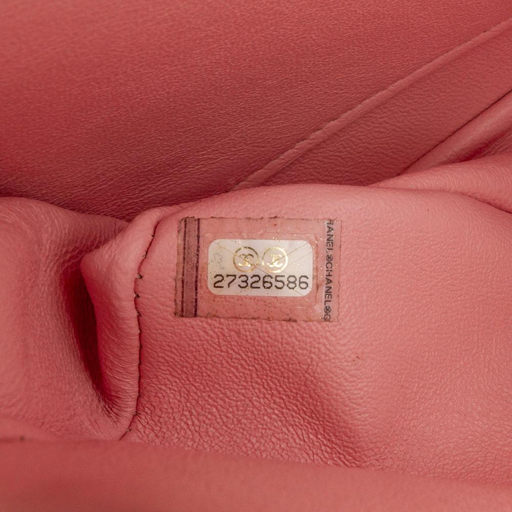 Chanel AB Chanel Pink Tweed Fabric Medium Classic Boucle Double Flap France