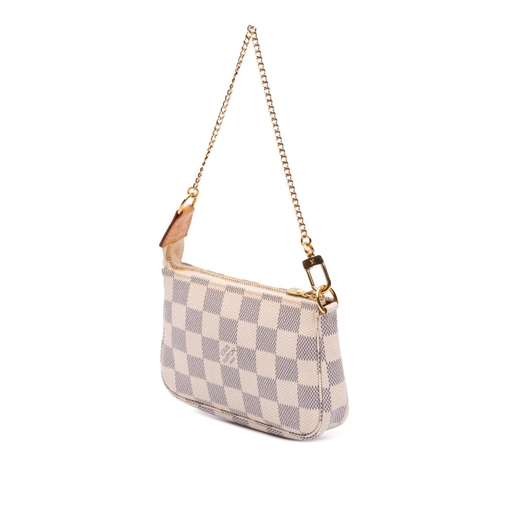 Louis Vuitton AB Louis Vuitton White Damier Canvas Fabric Damier Azur Mini Pochette Accessoires France