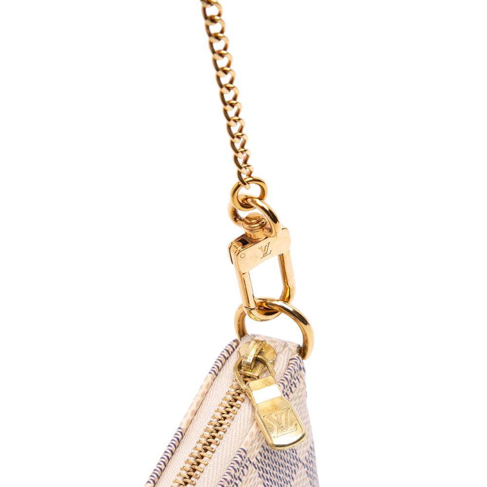 Louis Vuitton AB Louis Vuitton White Damier Canvas Fabric Damier Azur Mini Pochette Accessoires France