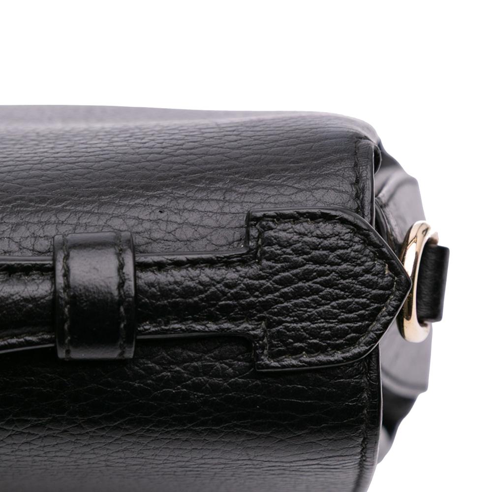 Gucci B Gucci Black Calf Leather Small Dollar Interlocking G Satchel Italy