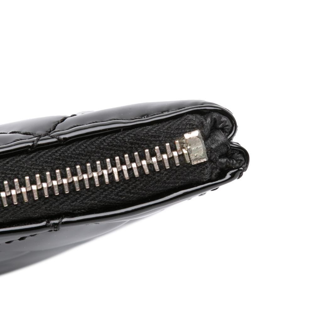 Chanel AB Chanel Black Patent Leather Leather Large Quilted Patent O Case Clutch Italy