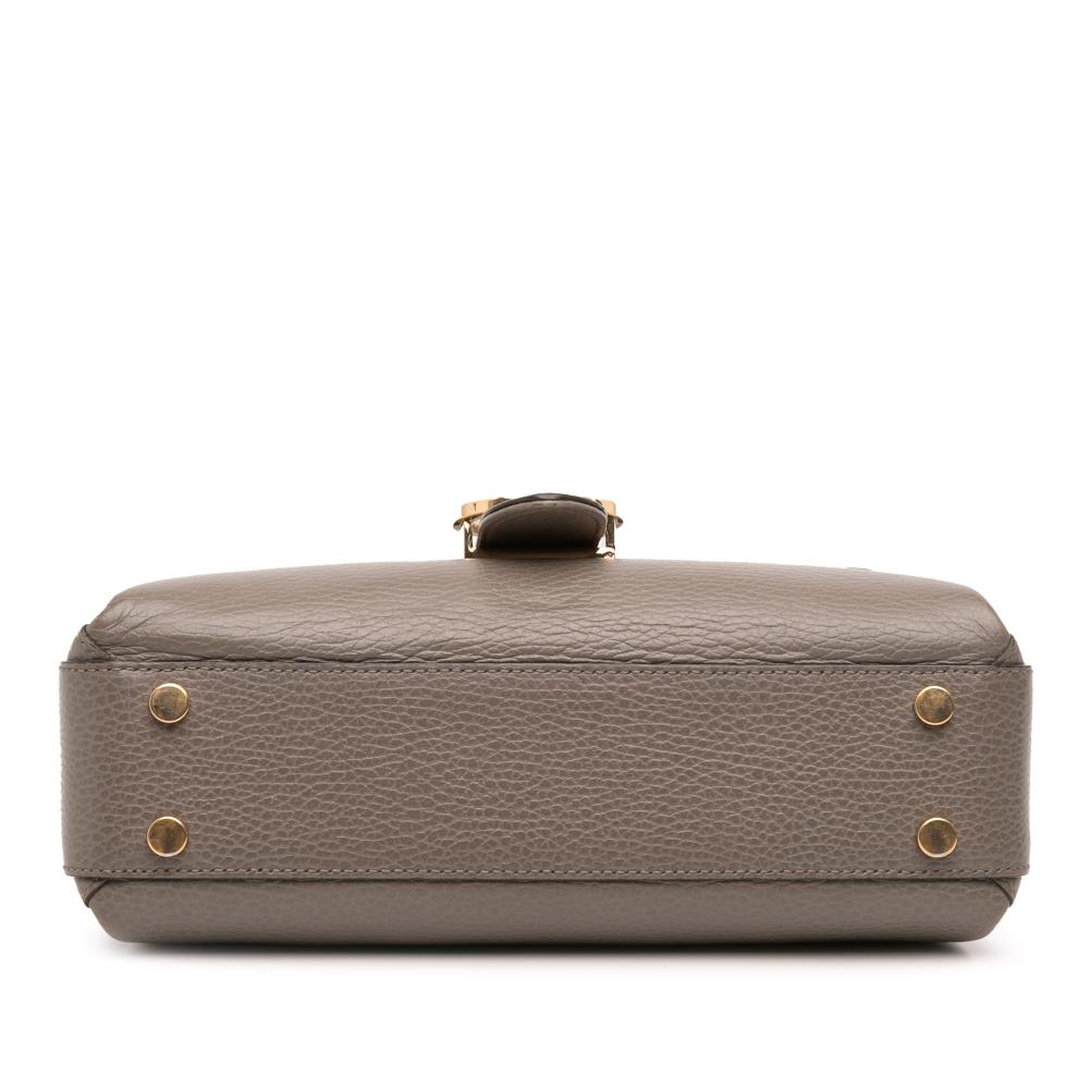 Gucci B Gucci Gray Calf Leather Small Dollar Interlocking G Satchel Italy