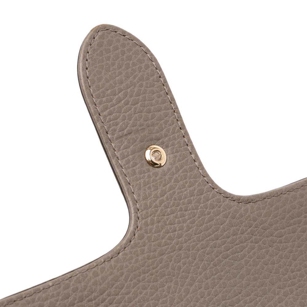 Gucci B Gucci Gray Calf Leather Small Dollar Interlocking G Satchel Italy