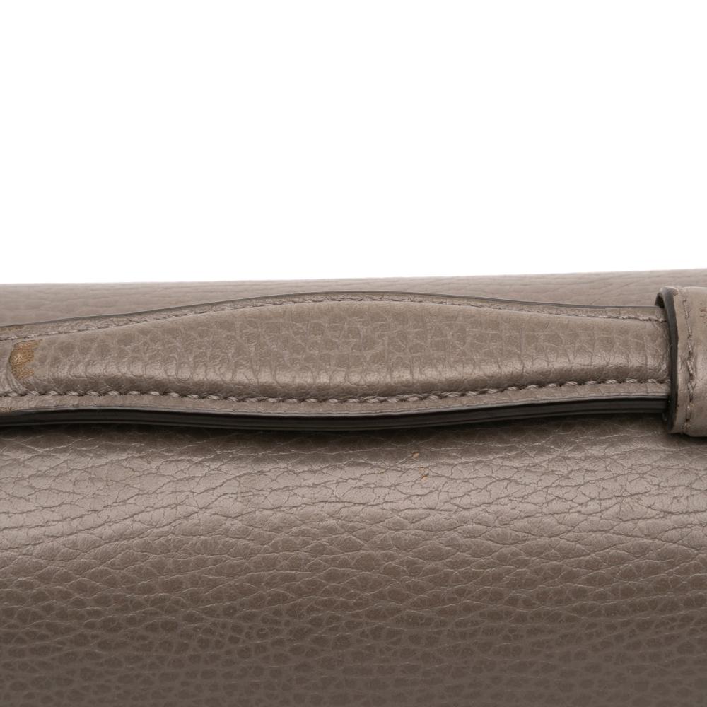 Gucci B Gucci Gray Calf Leather Small Dollar Interlocking G Satchel Italy