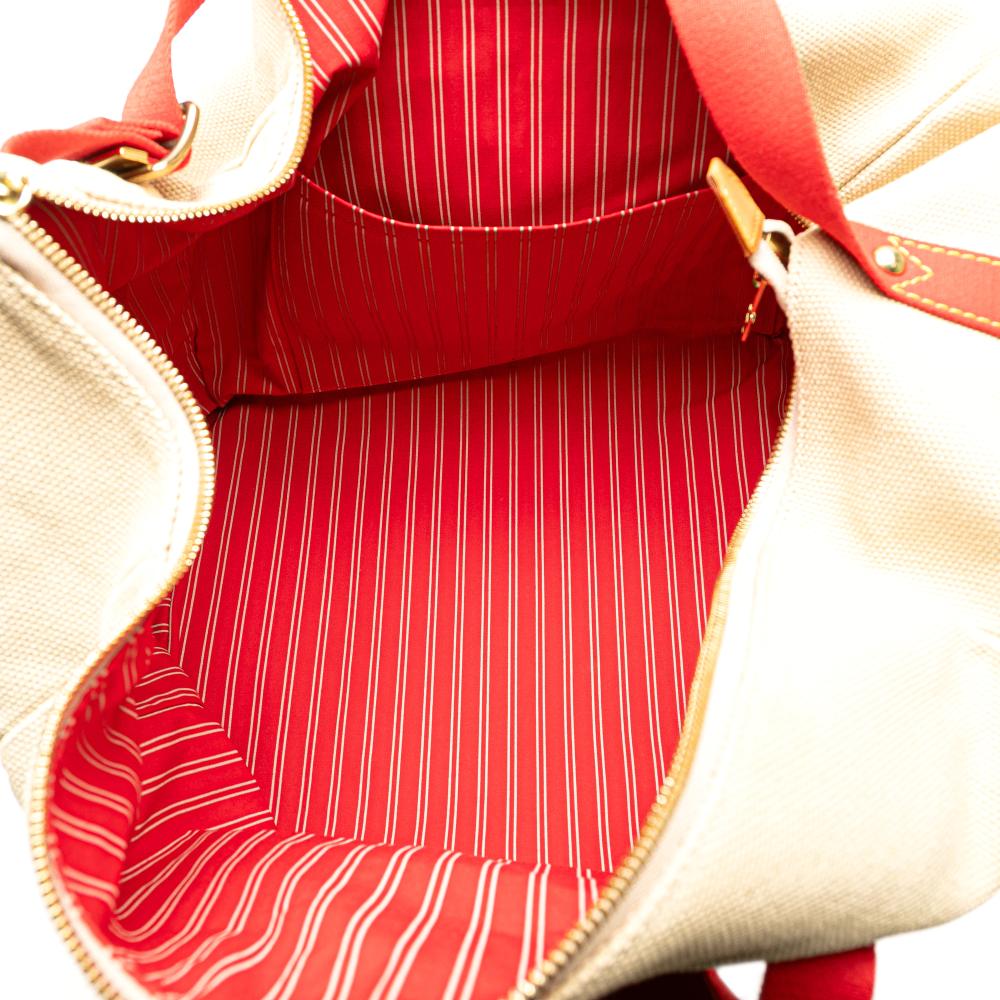 Louis Vuitton B Louis Vuitton Brown Beige Canvas Fabric LV Cup Antigua Sac Weekend France