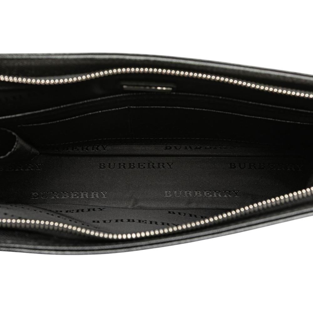 Burberry B Burberry Black Calf Leather Clutch Italy