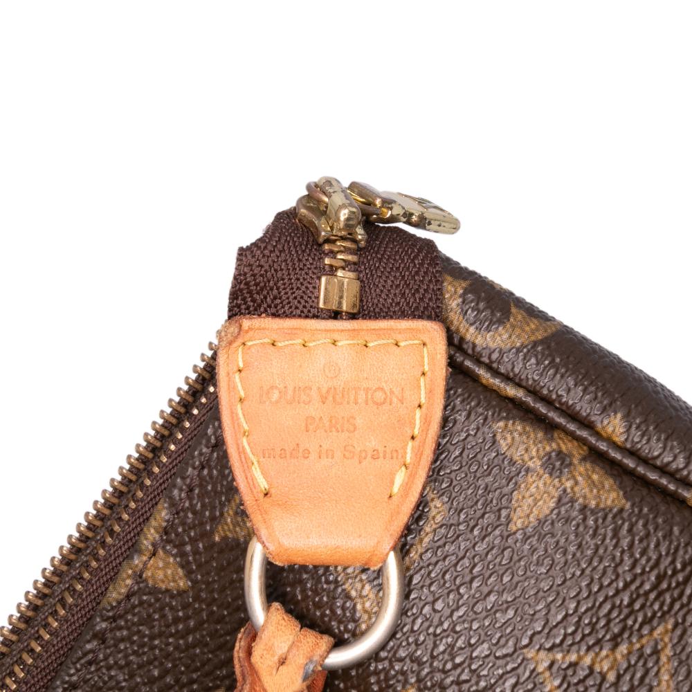 Louis Vuitton B Louis Vuitton Brown Monogram Canvas Fabric Monogram Pochette Accessoires Spain