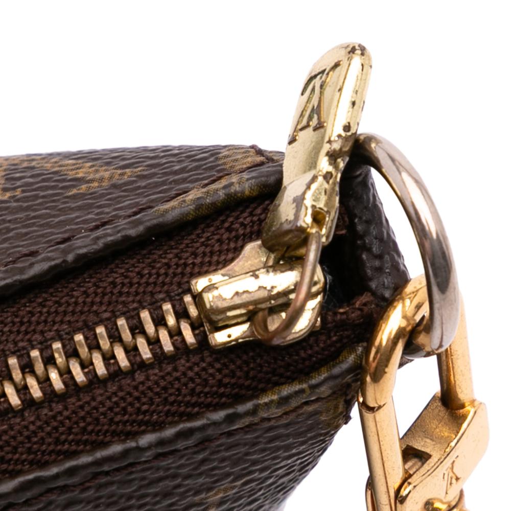 Louis Vuitton B Louis Vuitton Brown Monogram Canvas Fabric Monogram Pochette Accessoires Spain