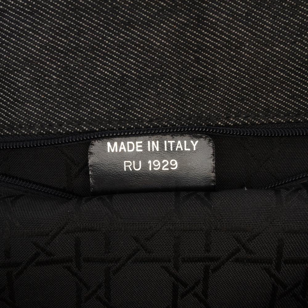 Christian Dior B Dior Black Denim Fabric Extra Large Cannage Lady Dior Italy