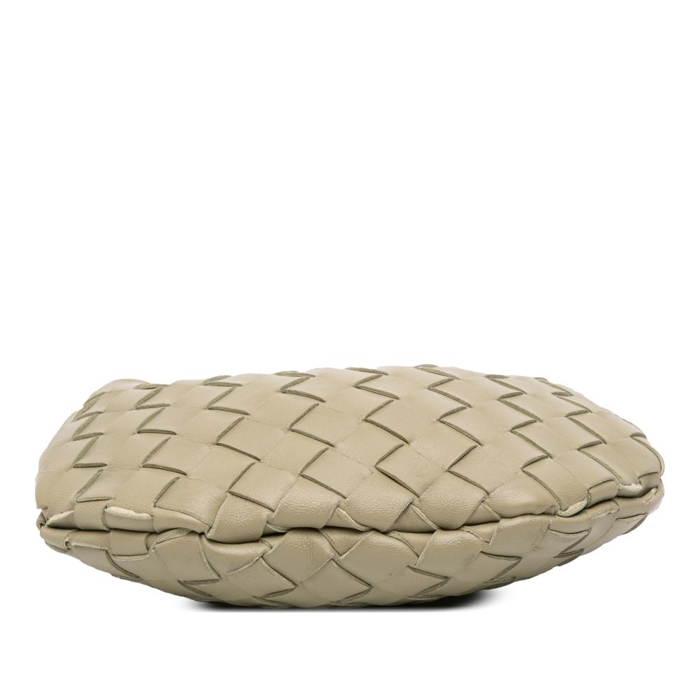 Bottega Veneta B Bottega Veneta Brown Taupe Lambskin Leather Leather Baby Lambskin Intrecciato Sardine Italy