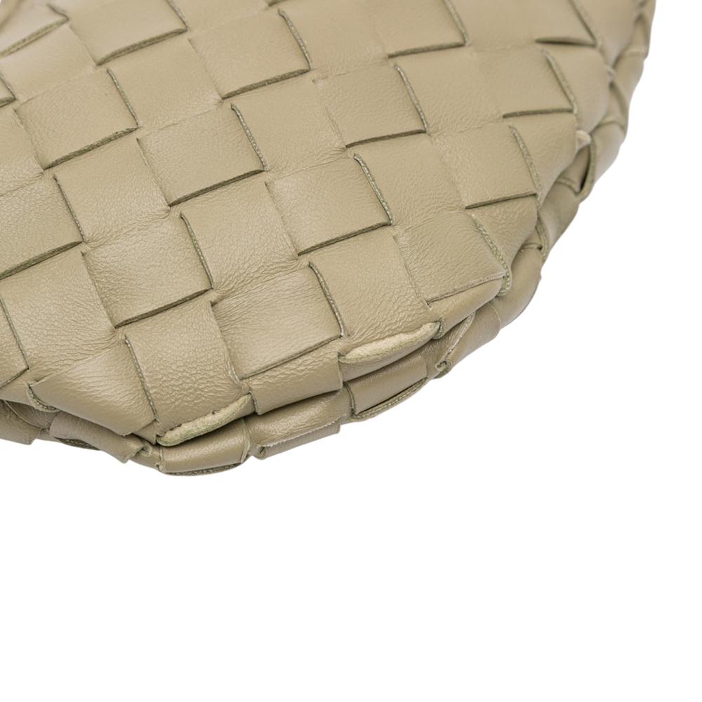 Bottega Veneta B Bottega Veneta Brown Taupe Lambskin Leather Leather Baby Lambskin Intrecciato Sardine Italy